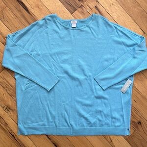 NWT CHICO’S Drop Shoulder Front Seam Pullover Sweater